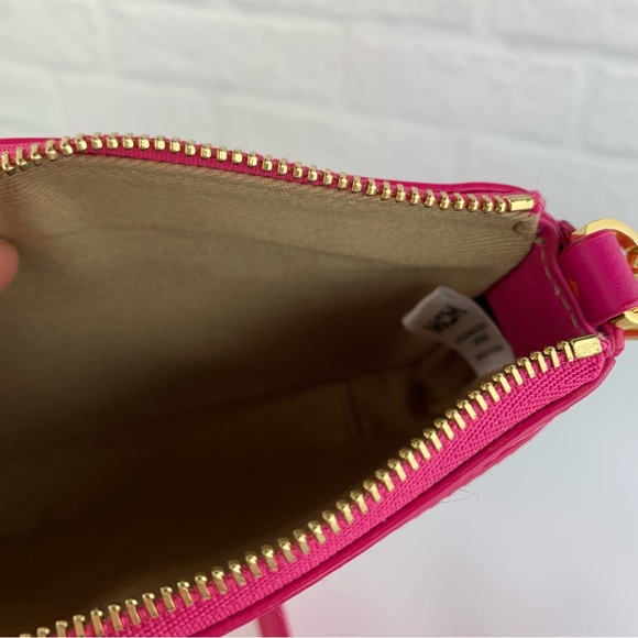 MCM Visetos Mini Zip Pouch Splash Logo Crossbody Bag Pink $650 - Picture 10 of 15